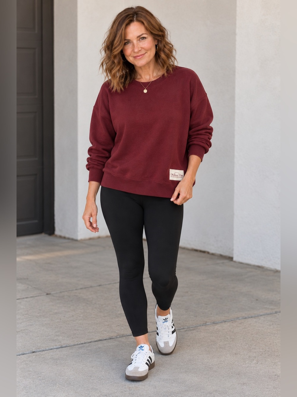 WeWoreWhat Wellness Club Crewneck Sweatshirt Burgundy Large NWOT
